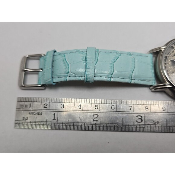 Jeanneret Skeleton Automatic Ref J1005 760 Blue Leather Womens Watch Silver main image 10